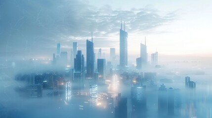 Fototapeta premium futuristic high-tech city with advanced infrastructure