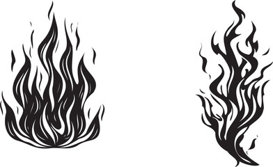 Fire flames silhouette vector
