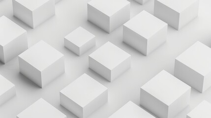 Obraz premium White 3D geometric cubes mockup on a soft background