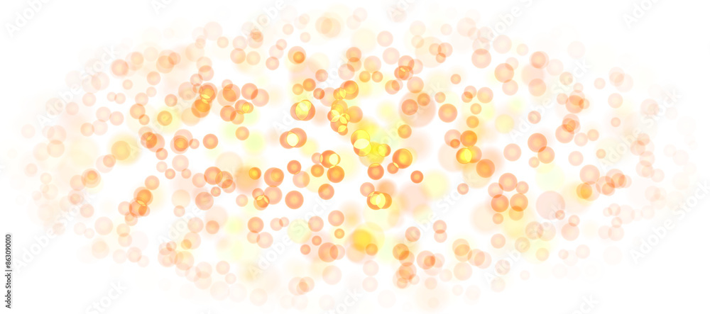 Wall mural Isolate bokeh spot sparkling special effect on transparent backgrounds png