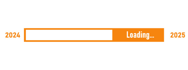 Fototapeta premium Loading bar for 2025 goal planning business concept, vector illustration for graphic design. new year concept idea.