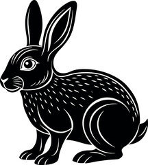 rabbit silhouette sublimation, rabbit silhouette vector illustration Design on a white background

