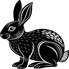 rabbit silhouette sublimation, rabbit silhouette vector illustration Design on a white background

