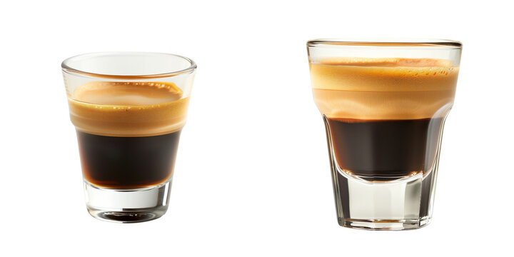 collection of espresso shot isolated on transparent background