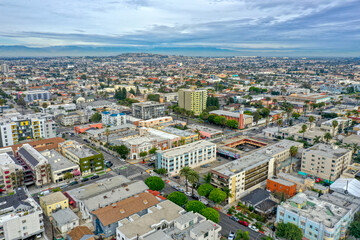 Aerial View of Long Beach Skyline