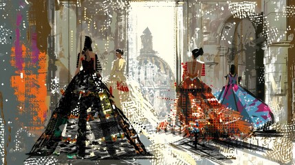 Visionary Haute Couture Fashion with Pixel Art Animation