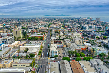 Aerial View of Long Beach Skyline