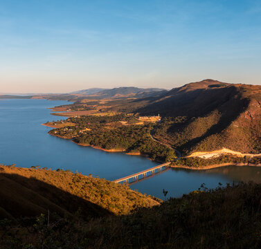 Paisagem visto da montanha do Lago de Furnas, Minas Gerais, Brasil
