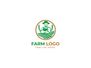 Farm Business Logo Design Vector Template