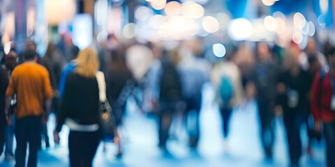 Trade Show Crowd Blurred in the Background. Concept Trade Show, Blurred Background, Crowd, Business Event, Trade Fair