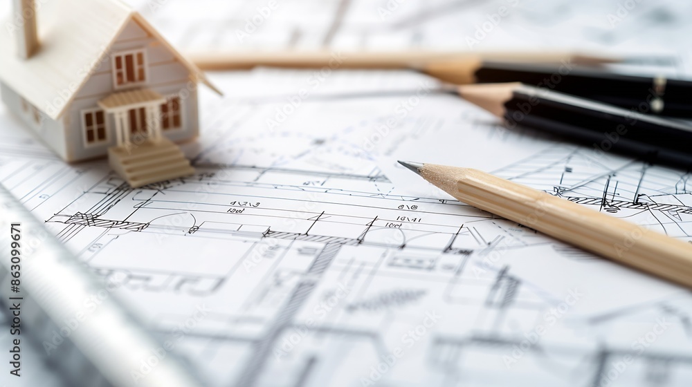 Poster architects and engineers are working together to edit the draft house plan that was designed after i
