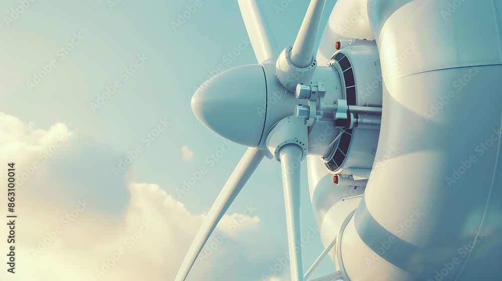 Aufkleber windmill turbine generator generate electricity engineering efficiency environmental sustainable renewable energy turbine windmill generator system hud is show around that engineering : Generative AI