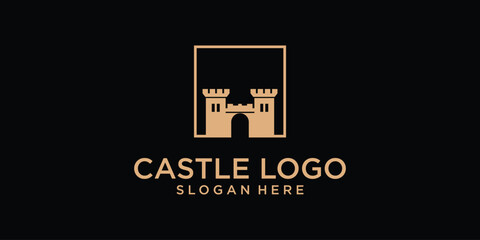 Obraz premium Creative castle logo design with unique concept , premium vector
