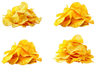 Naklejka premium Crispy fresh potato chip isolated on the transparent background