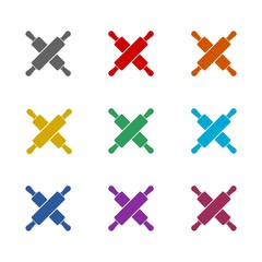 Obraz premium Rolling pin icon isolated on white background. Set icons colorful