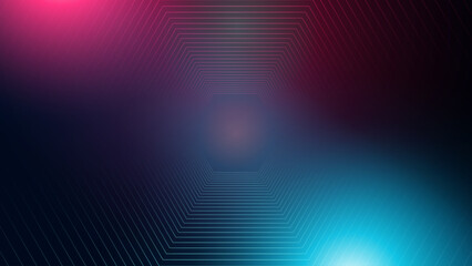 Glowing blue pink stripes background.Futuristic modern hexagonal line design. Abstract shiny geometric pattern. Future technology concept. Suit for poster, banner, cover, presentation, website, flyer