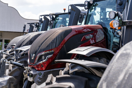 Novi Sad, Serbia - May 20, 2024: Agricultural tractor Valtra T-195 on International Agricultural Fair