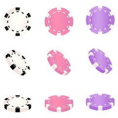 Сute poker chips. EPS10 vector illustration
