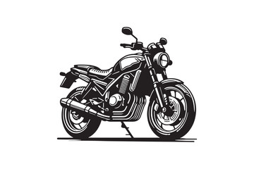 Fototapeta premium A black silhouette of a motorbike.