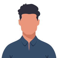 Abstract faceless young man with stylish haircut. Male avatar. Vector illustration