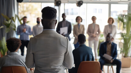 Obraz premium employees attending business meeting