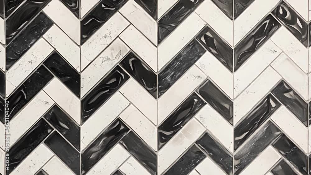 Poster herringbone checkerboard a classic herringbone pattern in shades of black and white with alternating