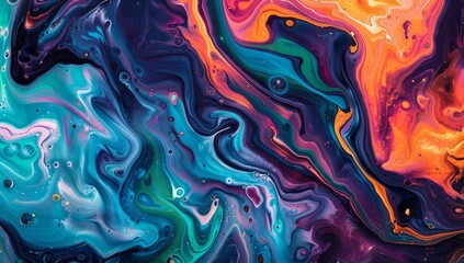 Fototapeta premium Vibrant abstract swirls of color painting