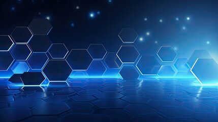 Fototapeta premium abstract blue background with hexagons