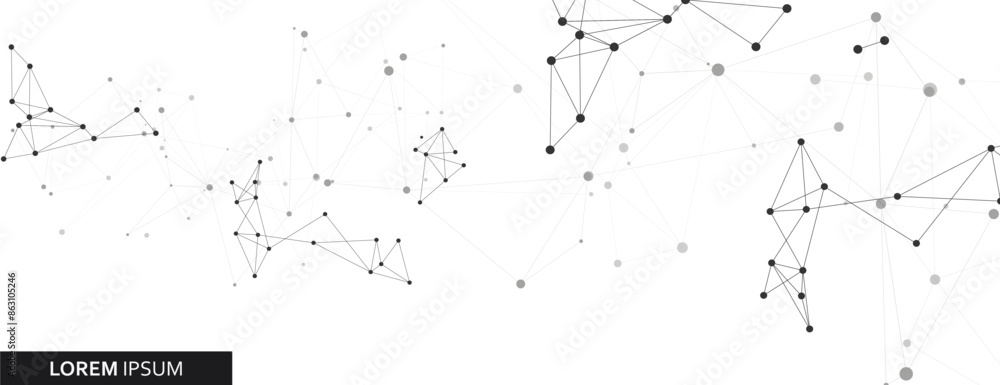 Poster Vector banner design. Connecting dots and lines. Global network abstract background