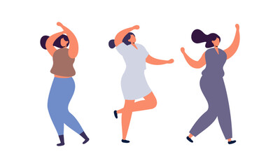 Happy Dancing People. Set of People Dancing at Party, Celebrating Holiday Illustration