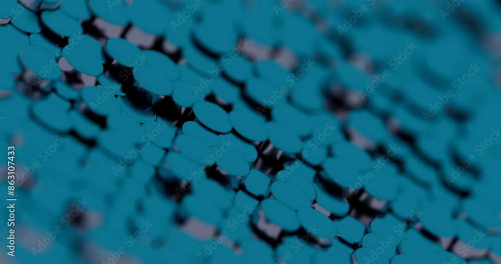 Poster 3d abstract render of blue and red circles with light highlights - futuristic geometric design