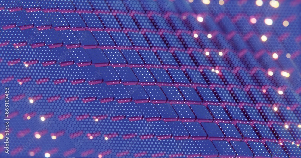 Aufkleber 3d abstract render of blue and red cubes with dot pattern - futuristic geometric design