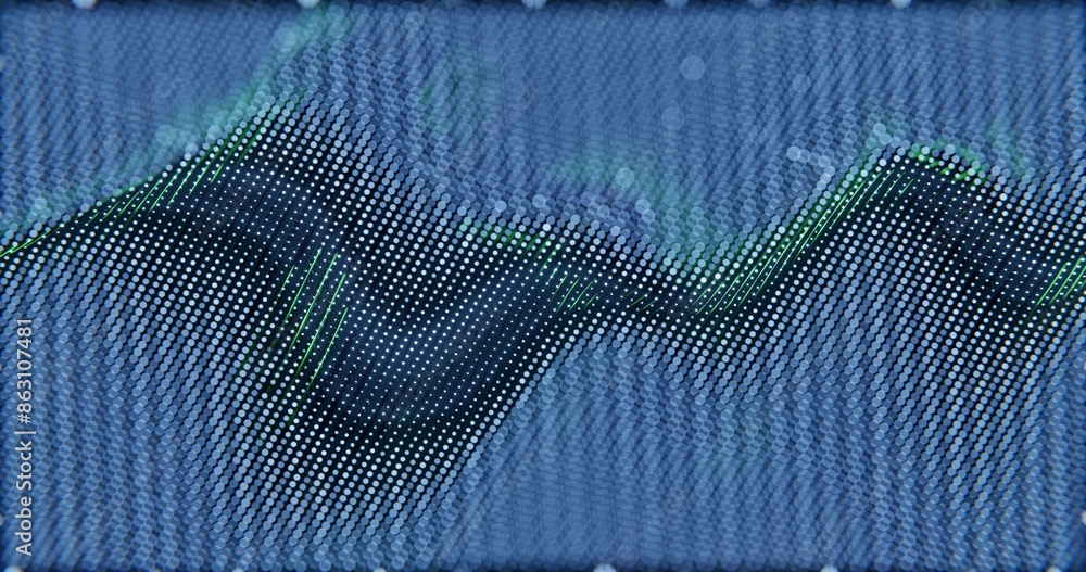 Poster 3d abstract render of glowing wavy lines - futuristic geometric design