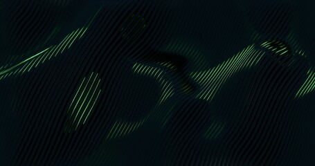 3D Abstract Render of Glowing Wavy Lines - Futuristic Geometric Design