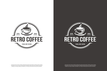Retro coffeehouse logo design badge