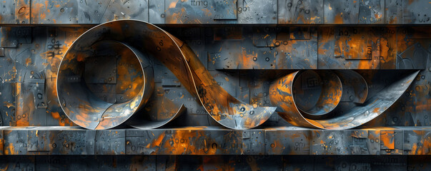 Abstract artful background with shapes and forms in the style of cubism, dark gray and light bronze, angular perspective, many lines, digital art techniques, wall painting effect, 4K, wallpaper