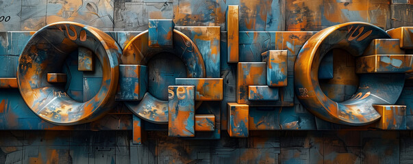 Abstract artful background with shapes and forms in the style of cubism, dark gray and light bronze, angular perspective, many lines, digital art techniques, wall painting effect, 4K, wallpaper