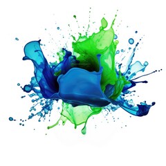 Abstract Blue and Green Paint Splash