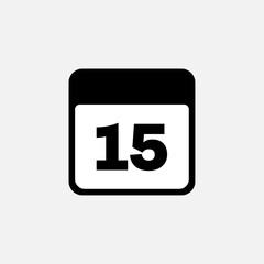 Fototapeta premium 15th day of the month, minimalist calendar. Vector icon
