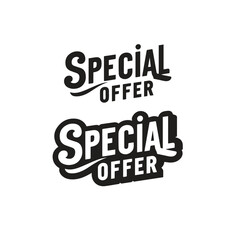 Special offer vector design template. Banner sale tag. Market special offer discount label white background , Special offer Black and White PNG