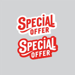Special offer vector design template. Banner sale tag. Market special offer discount label white background , Special offer Red Text PNG
