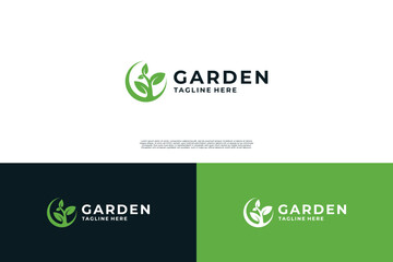 Plant logo design. Recycle earth logo.
