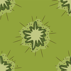 Simple seamless pattern with kiwi texture and pulp. Bright vector illustration for gift paper, print, textile