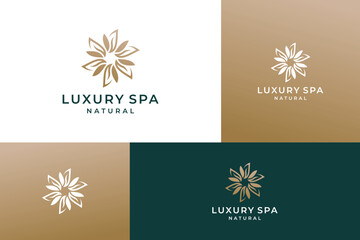 Luxury spa logo design template