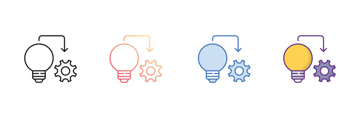 Implementation icon design with white background stock illustration