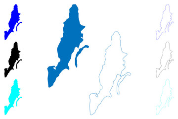 Lake Hancza (Republic of Poland) map vector illustration, scribble sketch Hańcza or Ančia map