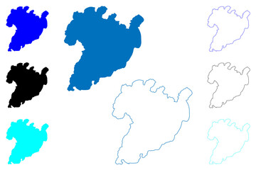 Obraz premium Lake Taupo (New Zealand, Oceania, North Island) map vector illustration, scribble sketch Taupo-nui-a-Tia or Taupomoana map