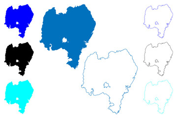 Lake Tana (Africa, Ethiopia) map vector illustration, scribble sketch Tsana map