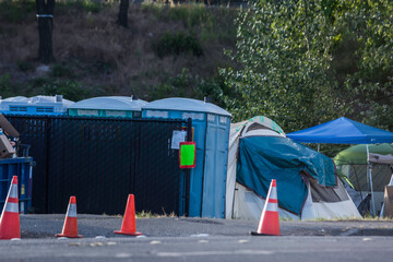 Illegal alien immigrant encampment in downtown