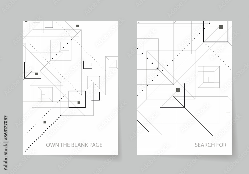 Leinwandbilder abstract geometric connect lines and dots. simple science graphic background. vector network technol